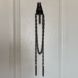 Paparazzi, gunmetal, scarf, necklace, and white rhinestone gun metal ring set